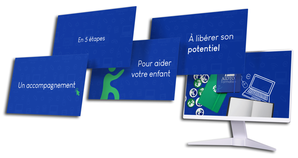 Diapositive bleue : En 3 étapes - Pour aider votre enfant à libérer son potentiel