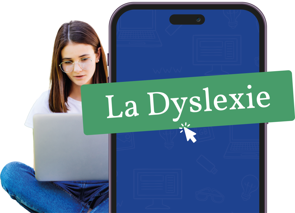 Fille concentrée sur ordinateur portable – La Dyslexie
