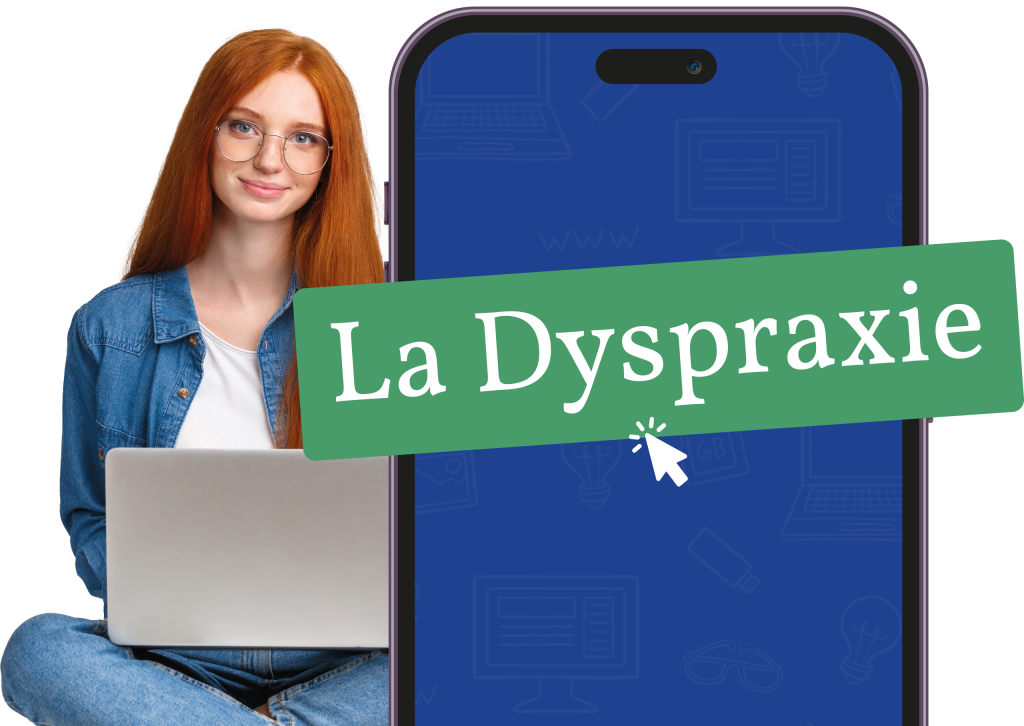 Fille rousse avec ordinateur portable – La Dyspraxie
